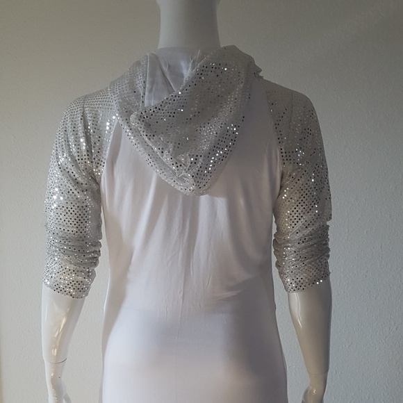 Plus-size Long Sleeve Raglan Hooded Sports Dress with Front Pouch Pocket Casual - Picture 7 of 9